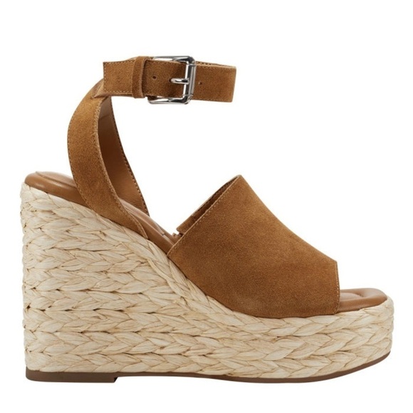 Marc Fisher Brown Nelly Suede Woven Wedge Sandals Size 11 - Picture 3 of 12